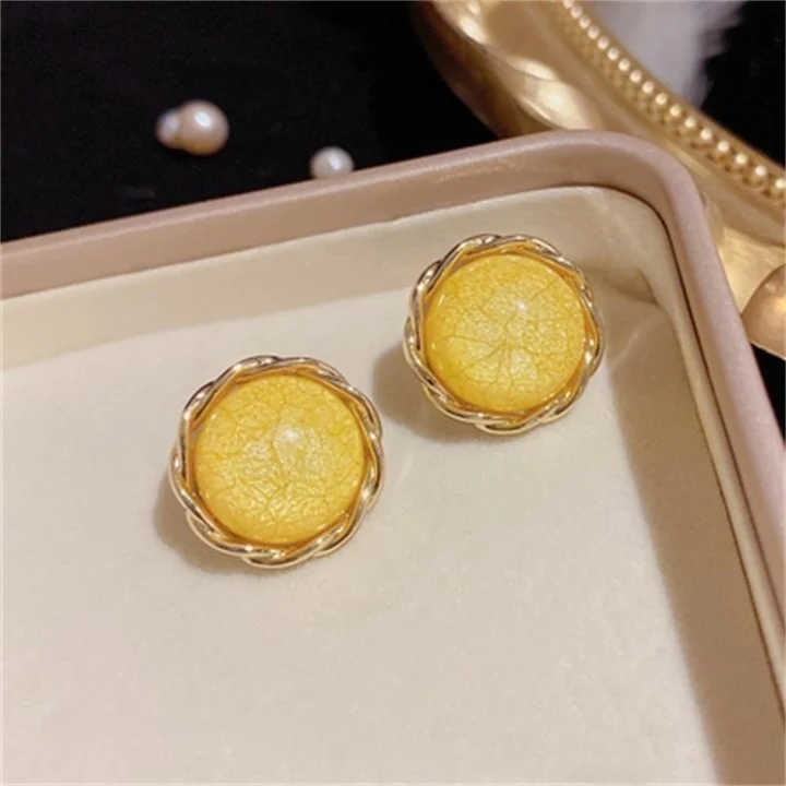 Colorful Textured Circle Earrings