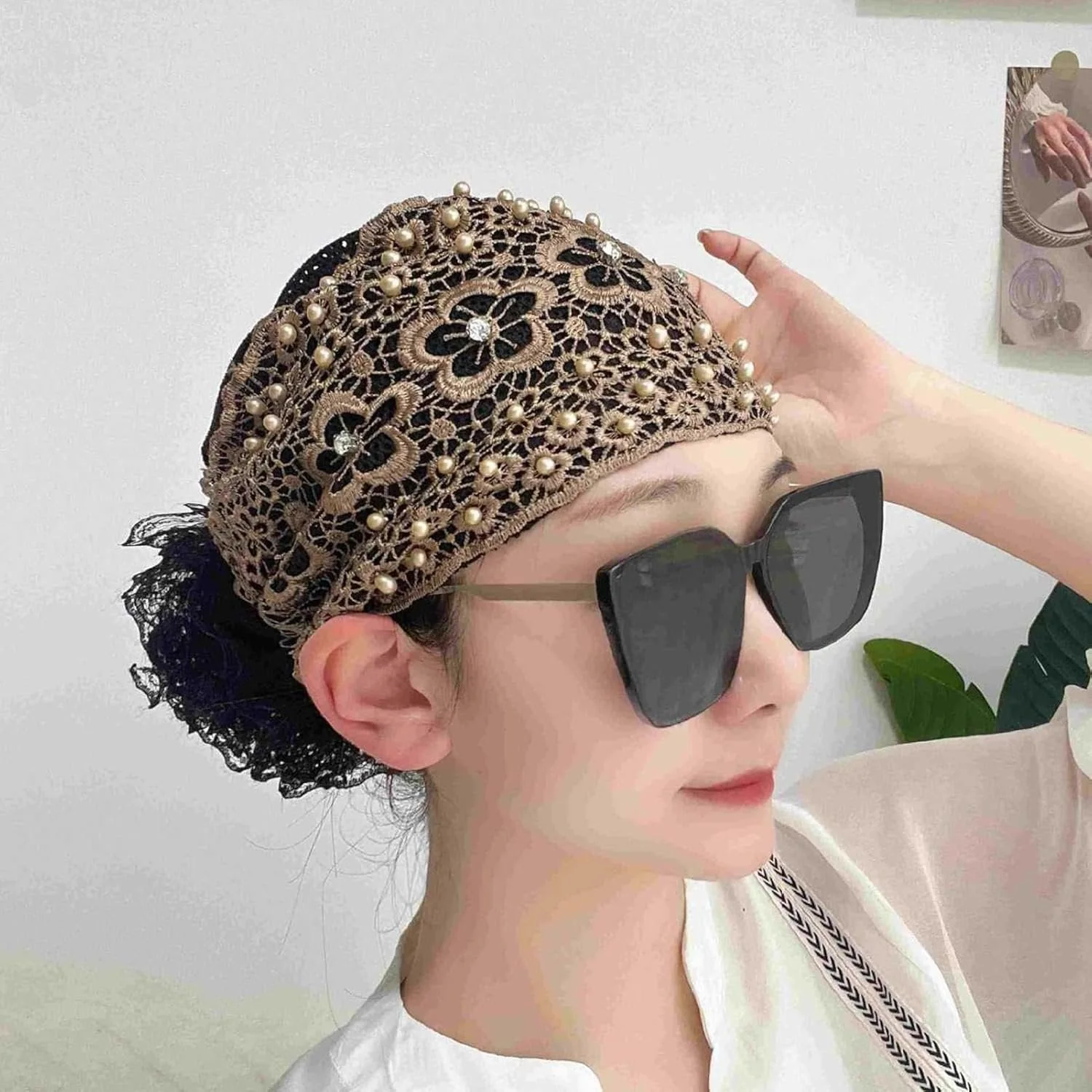 Summer Sale 49% OFFPlum Blossom Hollow Beaded Wide Headband