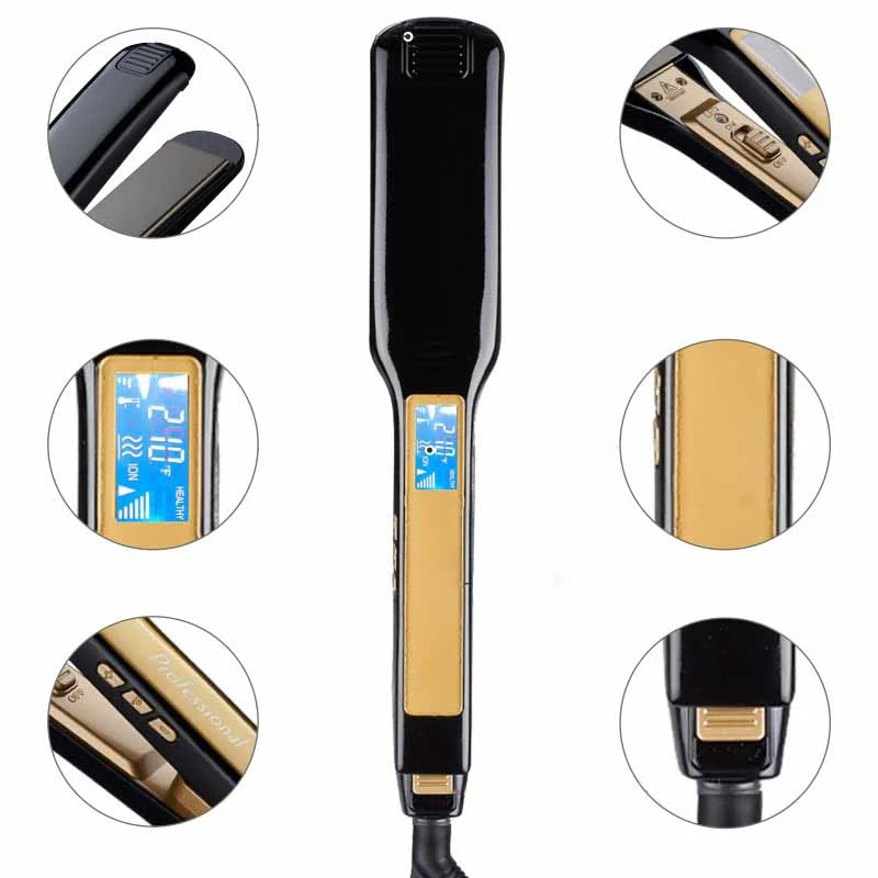 LCD Display Hair Straightener with Adjustable Temperature