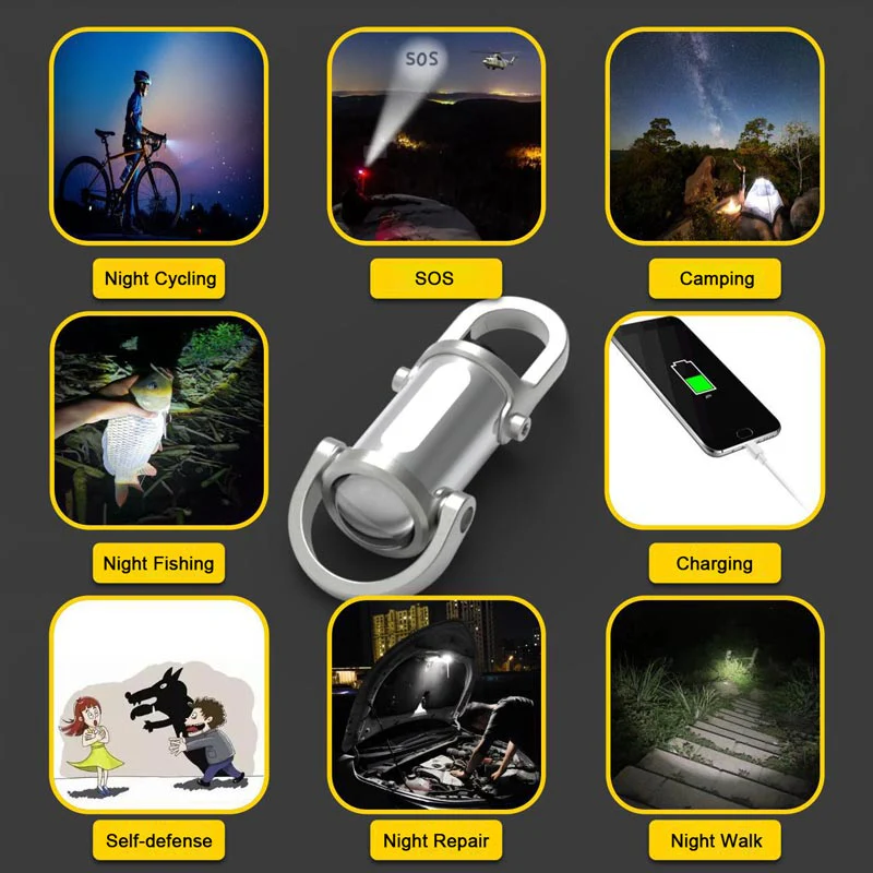 Hot Sale1200LM Super Bright Mini Keychain Flashlight Waterproof