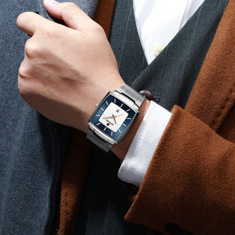 2025 Hot Sale Men’s Ultra-thin Square Mesh Belt Quartz Watch 2025 Hot Sale Men’s Ultra-thin Square Mesh Belt Quartz Watch