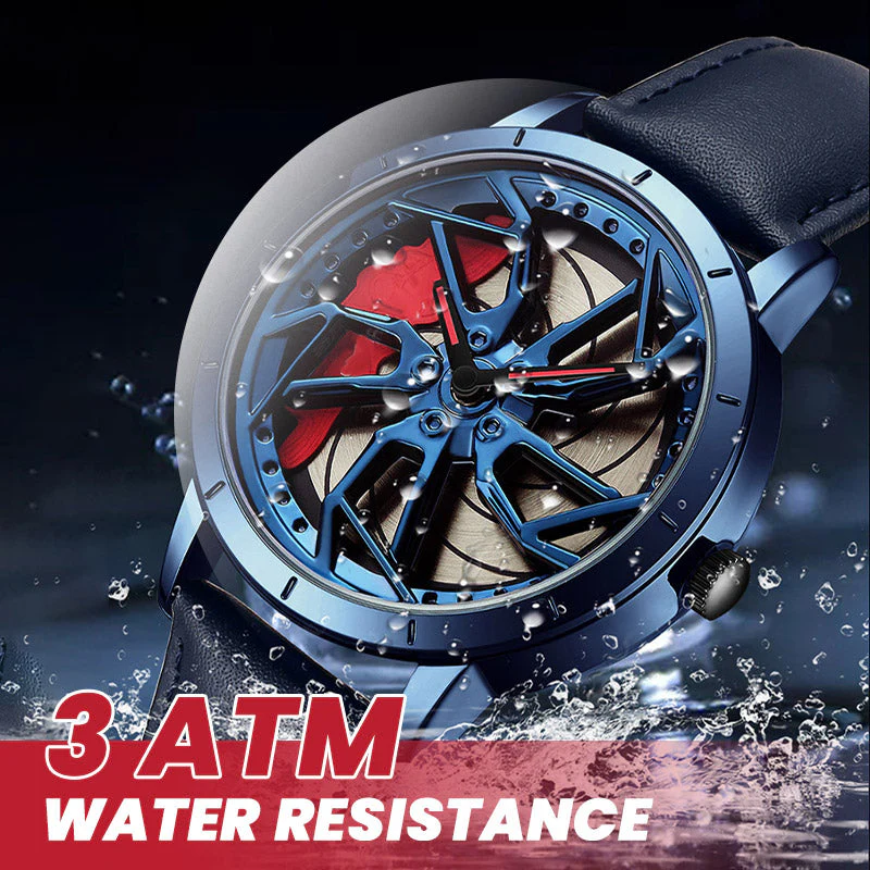 Rotating Skeleton Car Wheel Wrist Watch Rotating Skeleton Car Wheel Wrist Watch