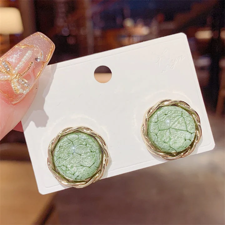 Colorful Textured Circle Earrings