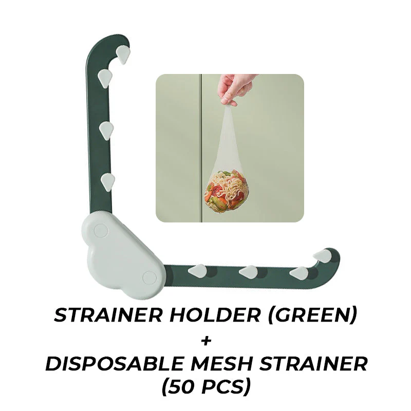 Sink Strainer Triangle Holder & Disposable Mesh Strainer