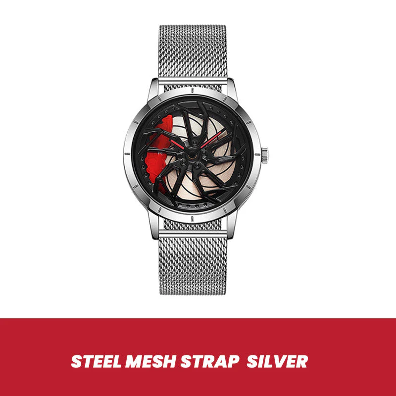 Rotating Skeleton Car Wheel Wrist Watch Rotating Skeleton Car Wheel Wrist Watch