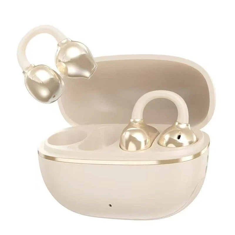 Bluetooth 5.4 Clip-On Open Ear Earbuds with Noise Cancelling