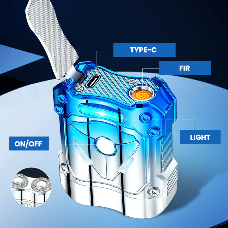   2025 New Mini Shaver—Compact Electric Razor & Charging Lighter Combo! 