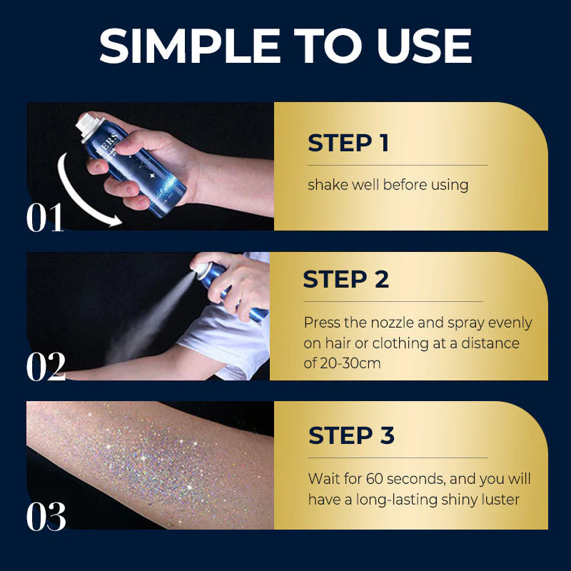 Long-Lasting Shiny Body Glitter Spray