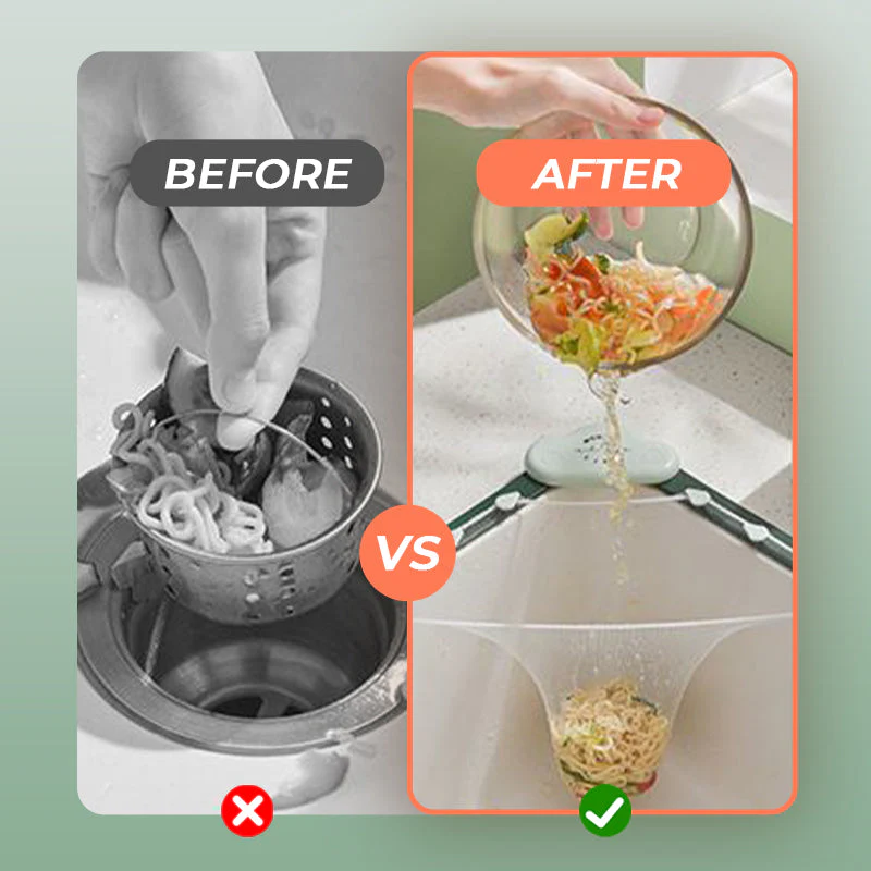 Sink Strainer Triangle Holder & Disposable Mesh Strainer