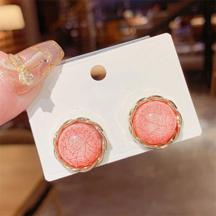 Colorful Textured Circle Earrings