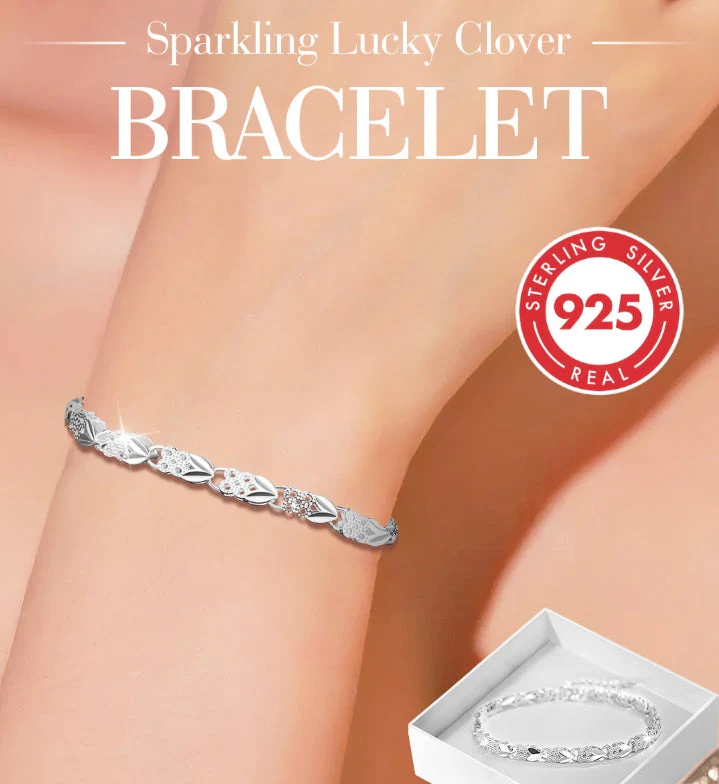 Elegant Sparkling Lucky Clover Bracelet