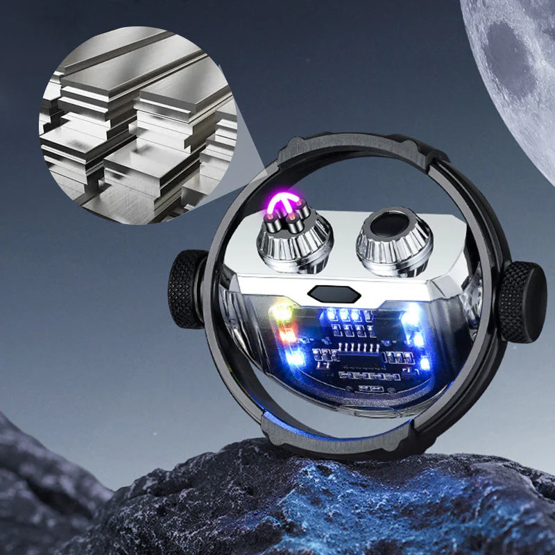 Creative Gyro Windproof Dual Arc Electric Lighter with Light Creative Gyro Windproof Dual Arc Electric Lighter with Light