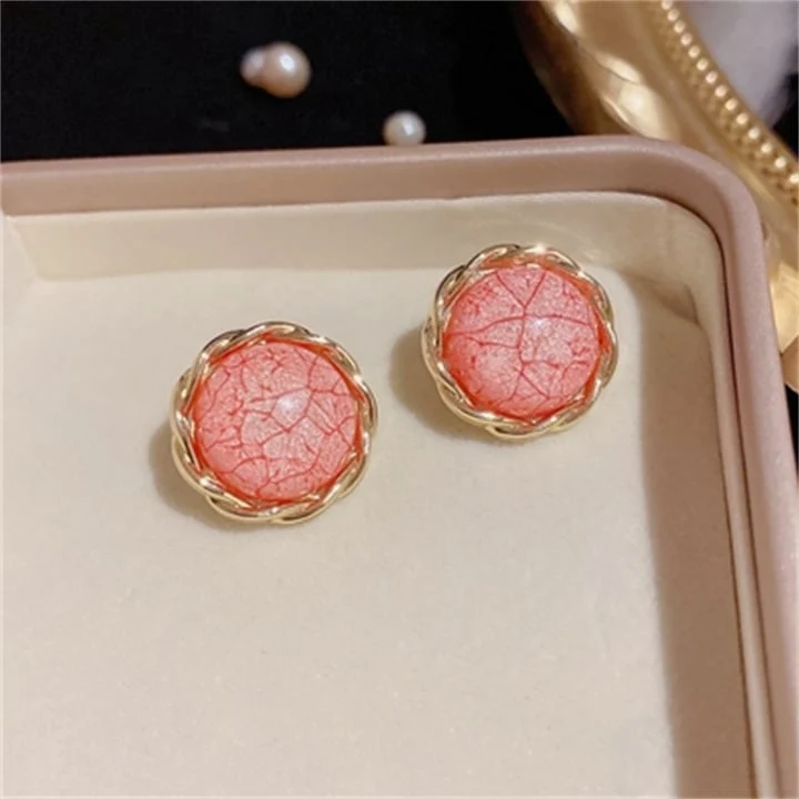 Colorful Textured Circle Earrings