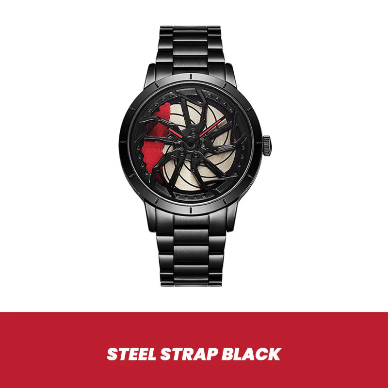 Rotating Skeleton Car Wheel Wrist Watch Rotating Skeleton Car Wheel Wrist Watch