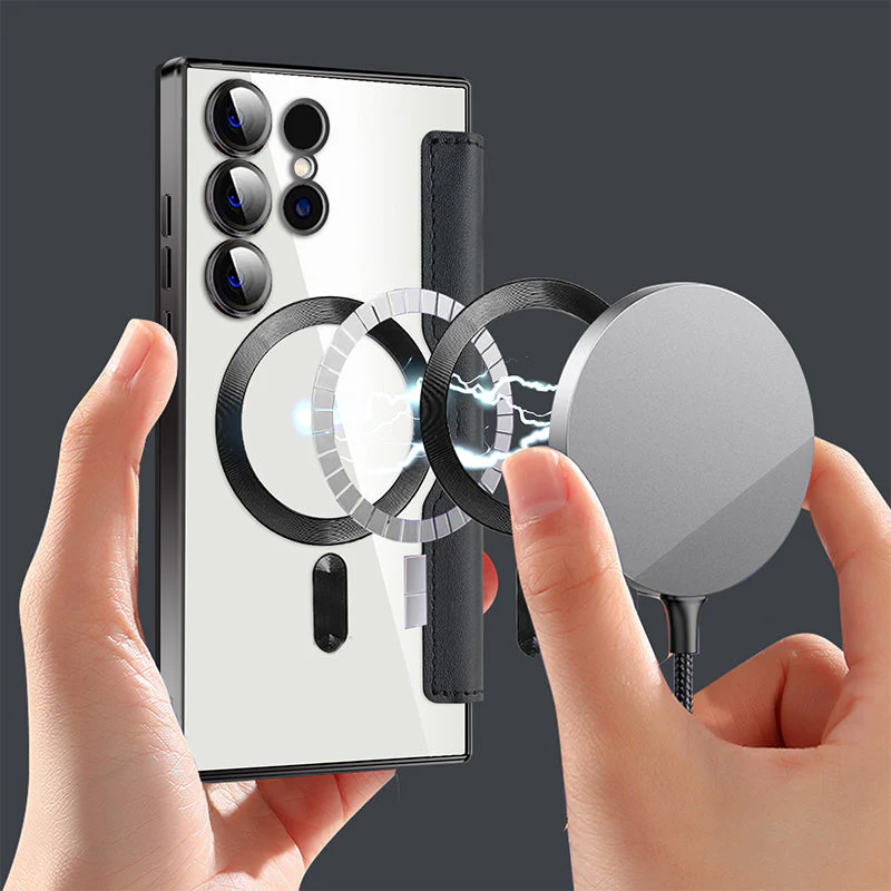 Lens Protection Magnetic Flip Phone Case For Samsung S22/S23/S24/S25