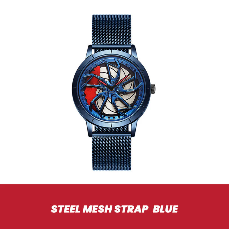 Rotating Skeleton Car Wheel Wrist Watch Rotating Skeleton Car Wheel Wrist Watch