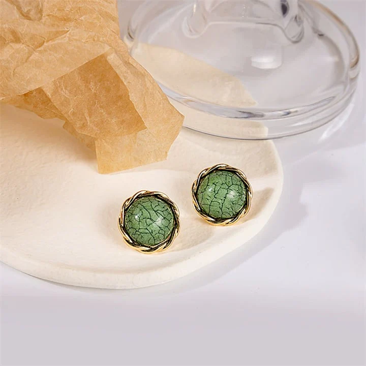 Colorful Textured Circle Earrings