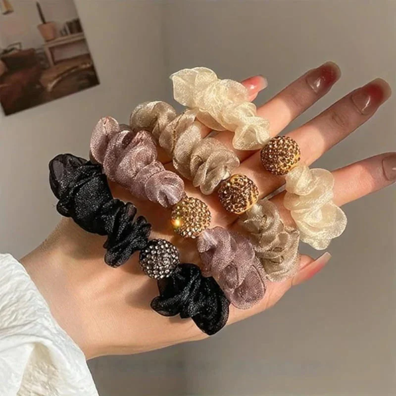 Hot Sale 50% OFFElegant Rhinestone Mesh Hair Ties