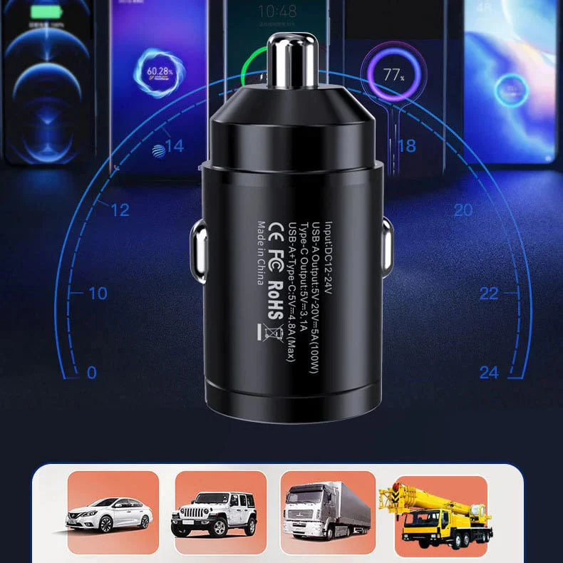 -Multi Compatible 100W Fast Charging Car Charger -Multi Compatible 100W Fast Charging Car Charger