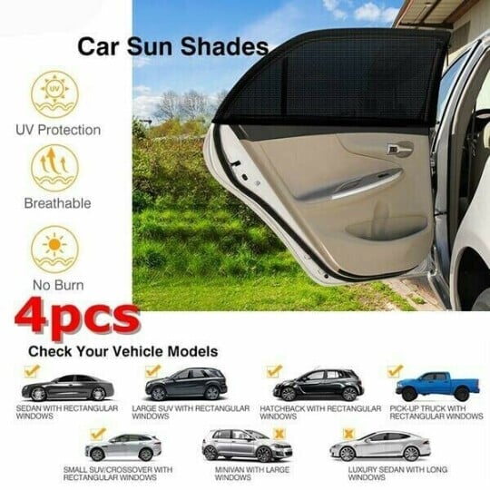 Universal car window screens 2pack