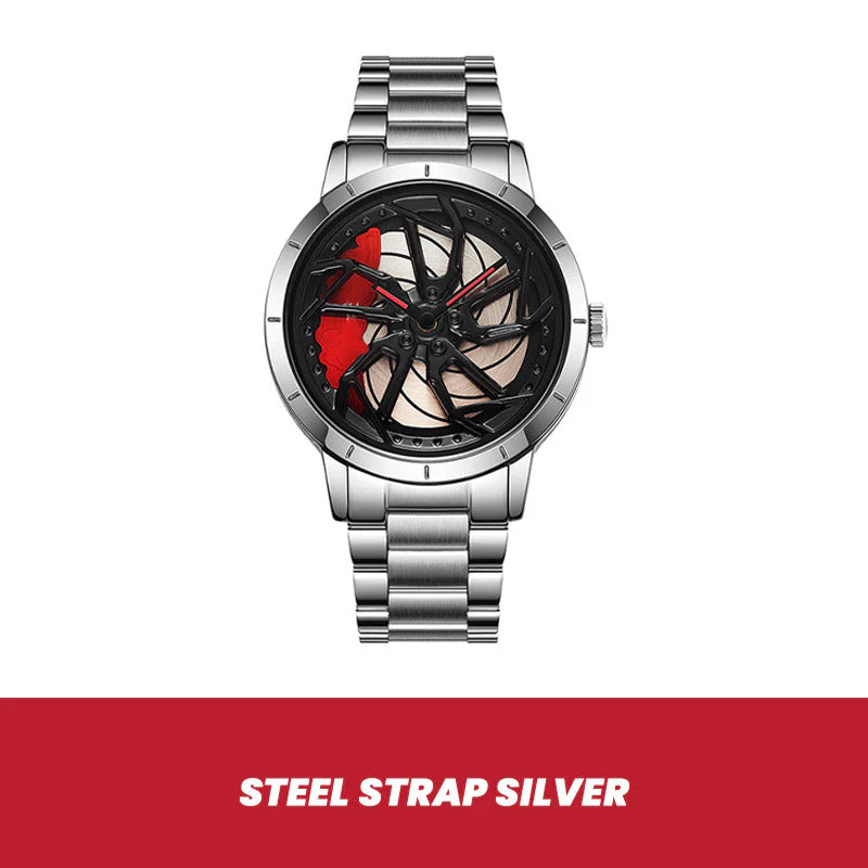 Rotating Skeleton Car Wheel Wrist Watch Rotating Skeleton Car Wheel Wrist Watch