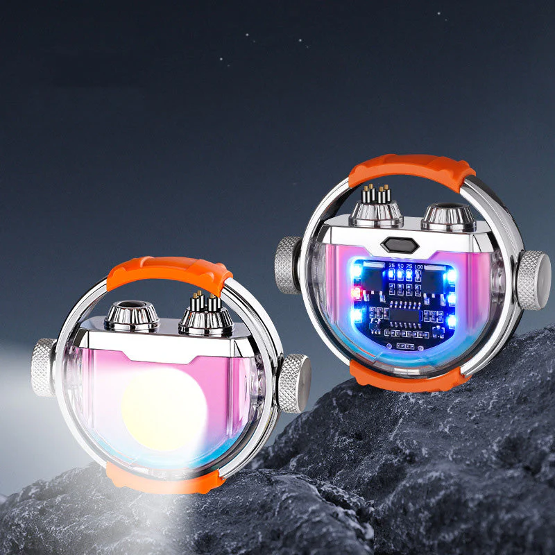 Creative Gyro Windproof Dual Arc Electric Lighter with Light Creative Gyro Windproof Dual Arc Electric Lighter with Light