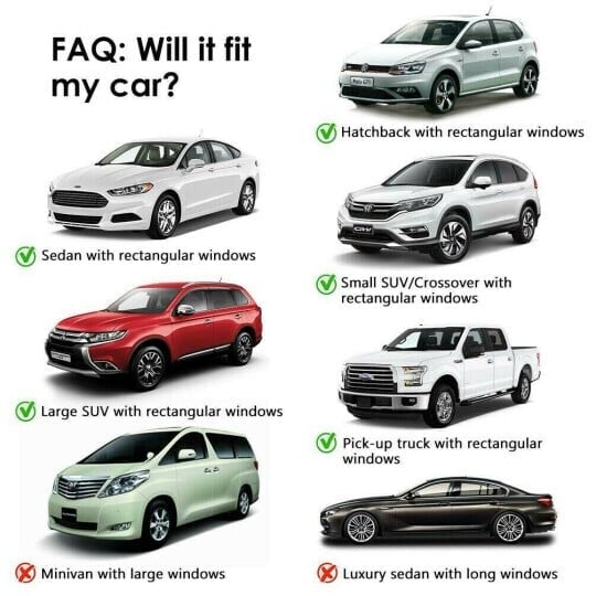 Universal car window screens 2pack