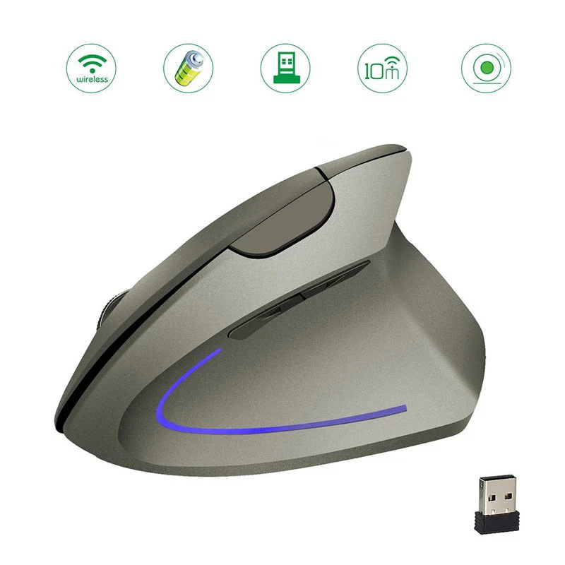 Wireless USB Rechargeable Ergonomic Vertical Optical Mouse