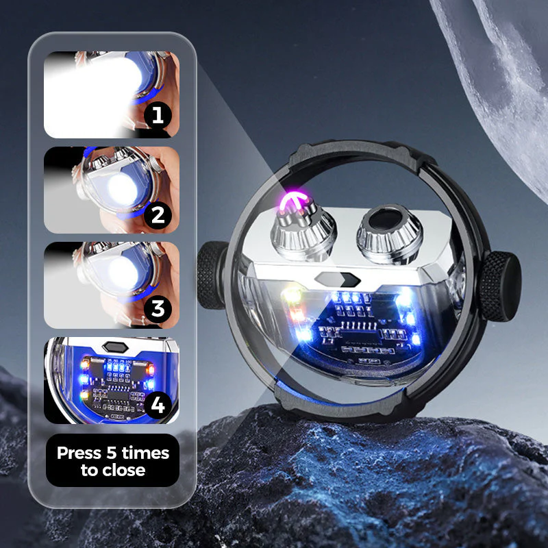 Creative Gyro Windproof Dual Arc Electric Lighter with Light Creative Gyro Windproof Dual Arc Electric Lighter with Light