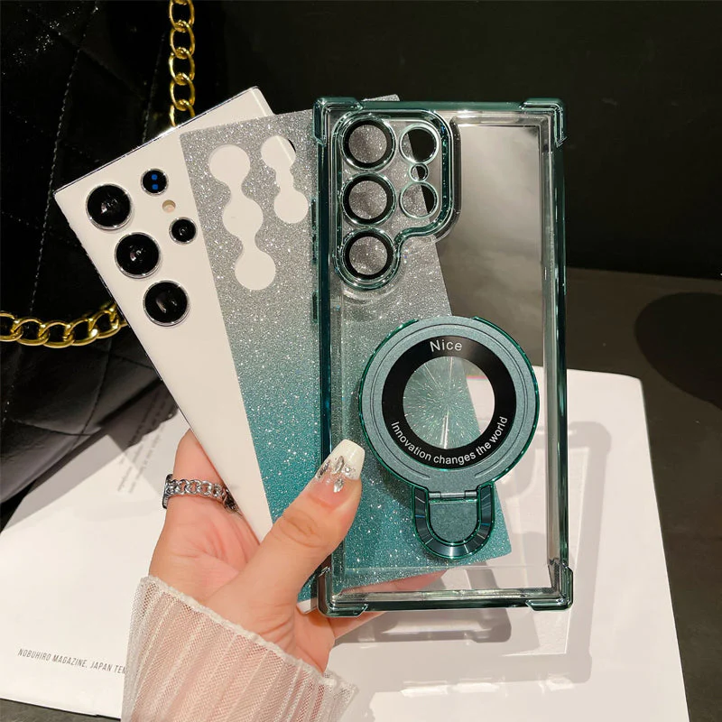Magnetic Gradient Glitter Mobile Phone Cases for Samsung S22/23/24
