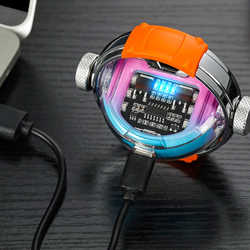 Creative Gyro Windproof Dual Arc Electric Lighter with Light Creative Gyro Windproof Dual Arc Electric Lighter with Light