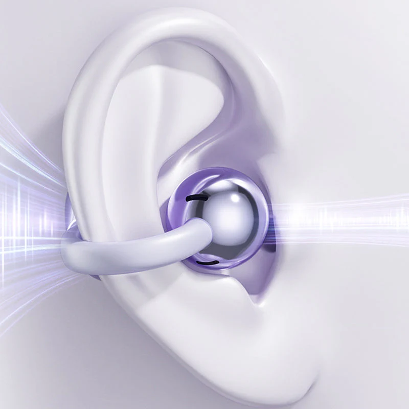 Bluetooth 5.4 Clip-On Open Ear Earbuds with Noise Cancelling