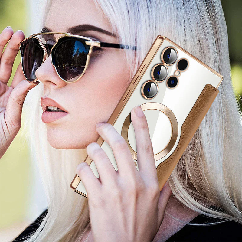 Lens Protection Magnetic Flip Phone Case For Samsung S22/S23/S24/S25