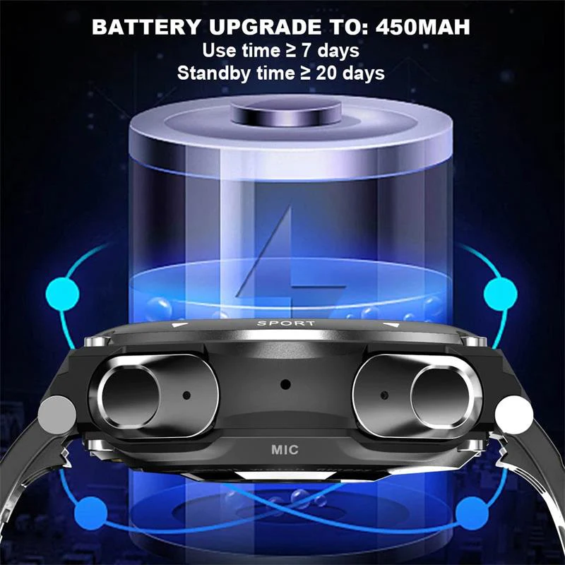 Cttopk™ - Sports Smartwatch with Wireless Earphones (Works with iPhone & Android)