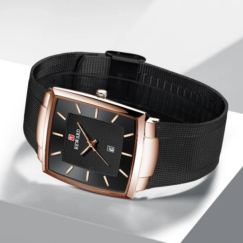 2025 Hot Sale Men’s Ultra-thin Square Mesh Belt Quartz Watch 2025 Hot Sale Men’s Ultra-thin Square Mesh Belt Quartz Watch
