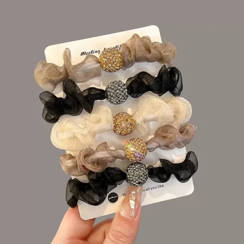 Hot Sale 50% OFFElegant Rhinestone Mesh Hair Ties