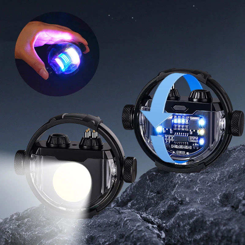 Creative Gyro Windproof Dual Arc Electric Lighter with Light Creative Gyro Windproof Dual Arc Electric Lighter with Light