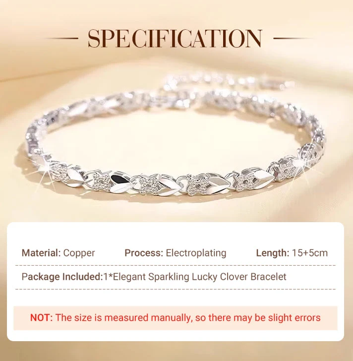 Elegant Sparkling Lucky Clover Bracelet
