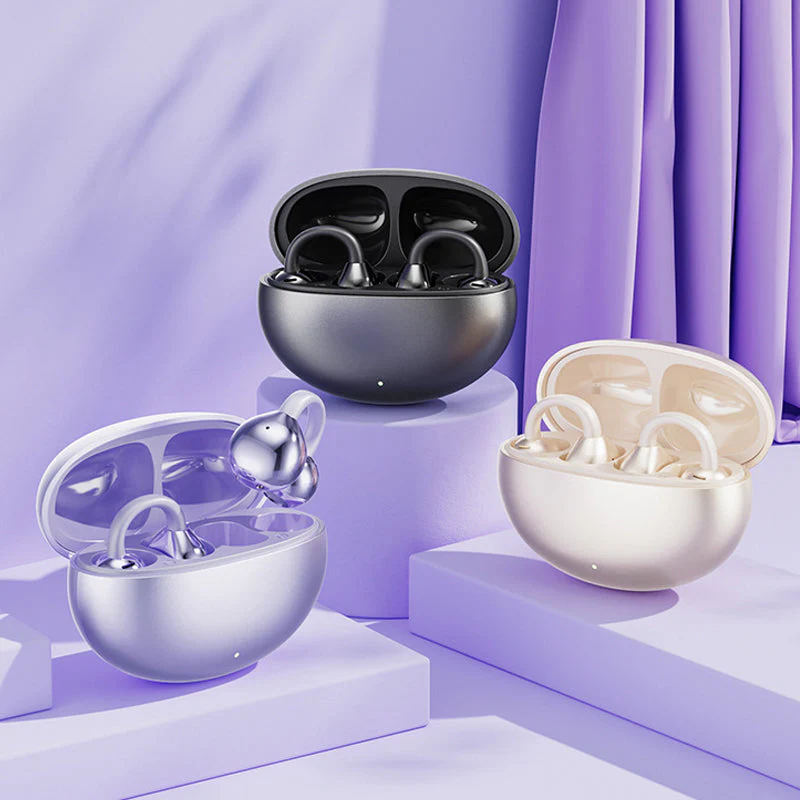 Bluetooth 5.4 Clip-On Open Ear Earbuds with Noise Cancelling